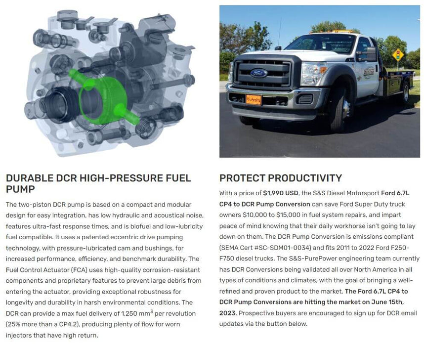 2011-2019 Powerstroke S&S CP4 to DCR Pump Conversion